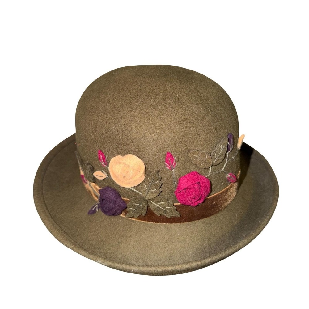 Toucan Collection Vintage Hat Womens Knitted Flower 100% Wool - Picture 8 of 8
